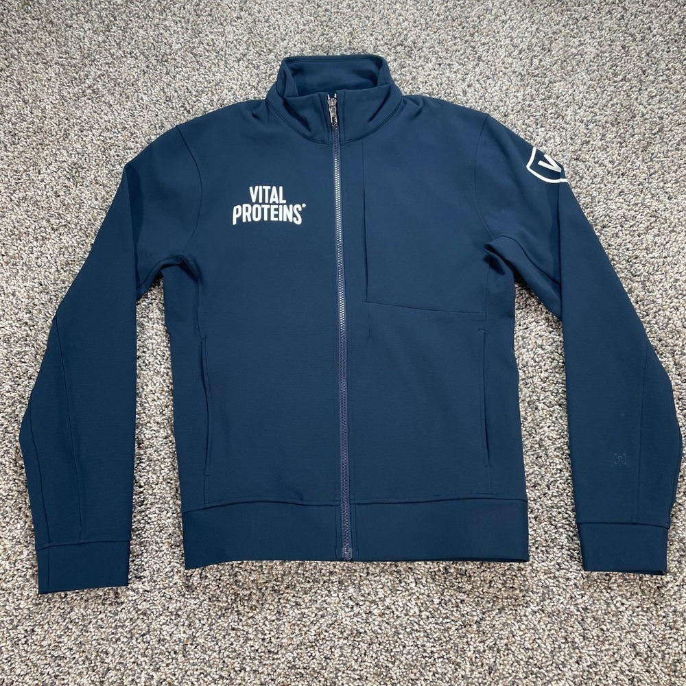 Lululemon Men's Size Small Vital Proteins Sojourn Jacket Navy Blue Full Zip